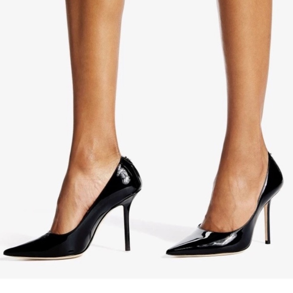 Jimmy Choo Abel Black Patent Stiletto Pump Size 38.5 - Picture 3 of 10